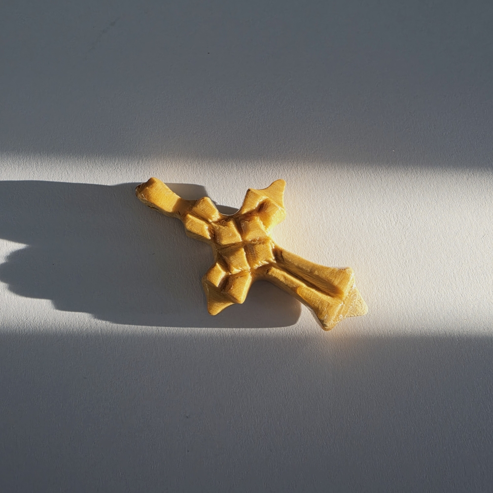 Handcrafted Wood Cross Pendant Honey Color